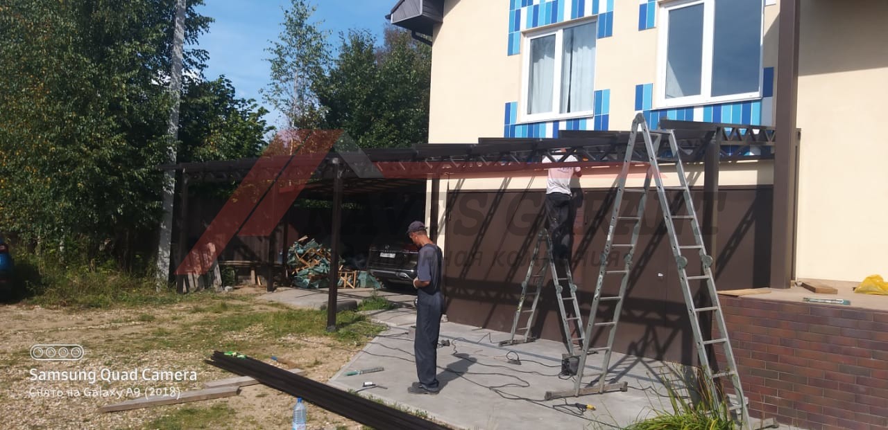 Навес Гарант - производство и монтаж навесов в Истре. IMG 20200825 WA0006 - Навес Гарант - производство и монтаж навесов в Истре.